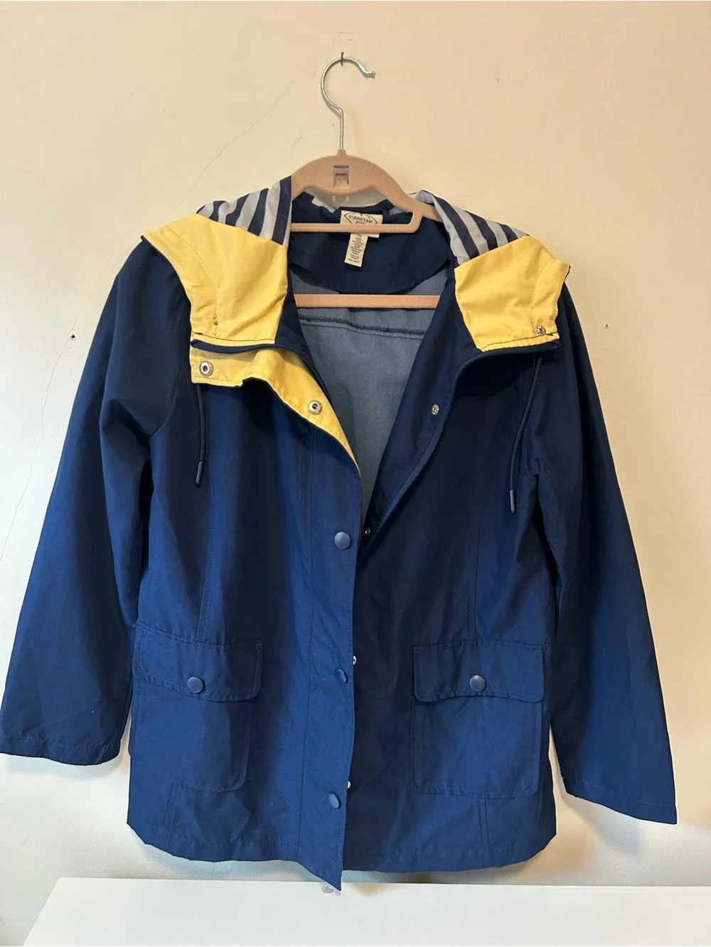 St. John's Bay Navy Utility Jacket with Yellow Hood